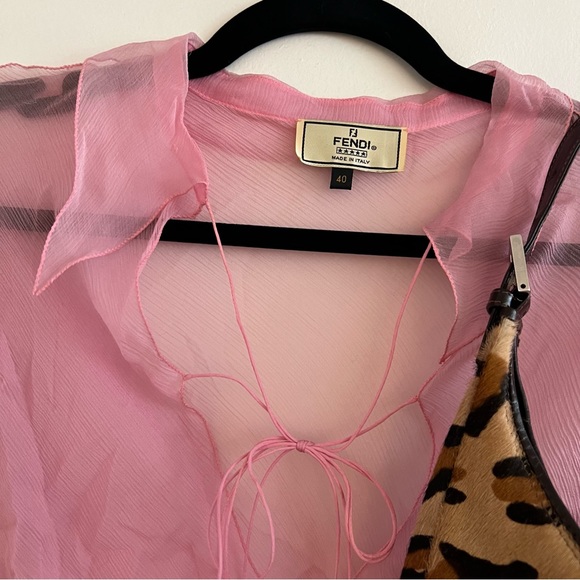 RARE Fendi S/S 2000 Pink Silk Chiffon Top! - Picture 8 of 8